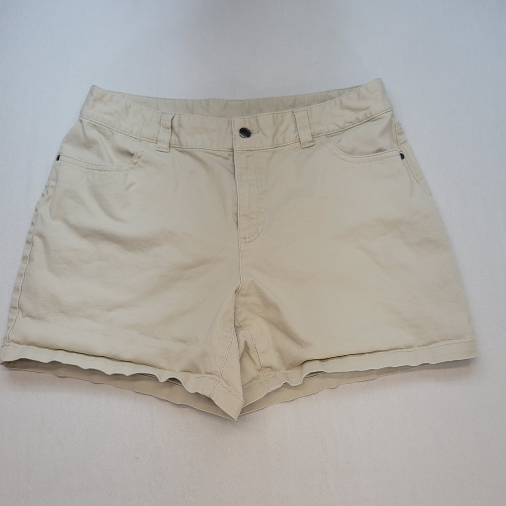 Rafaella Sport Shorts Womens 10 Beige Khaki Brown Classic Chino Cotton Blend